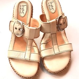 Born Concept Leather Wedge Sandals